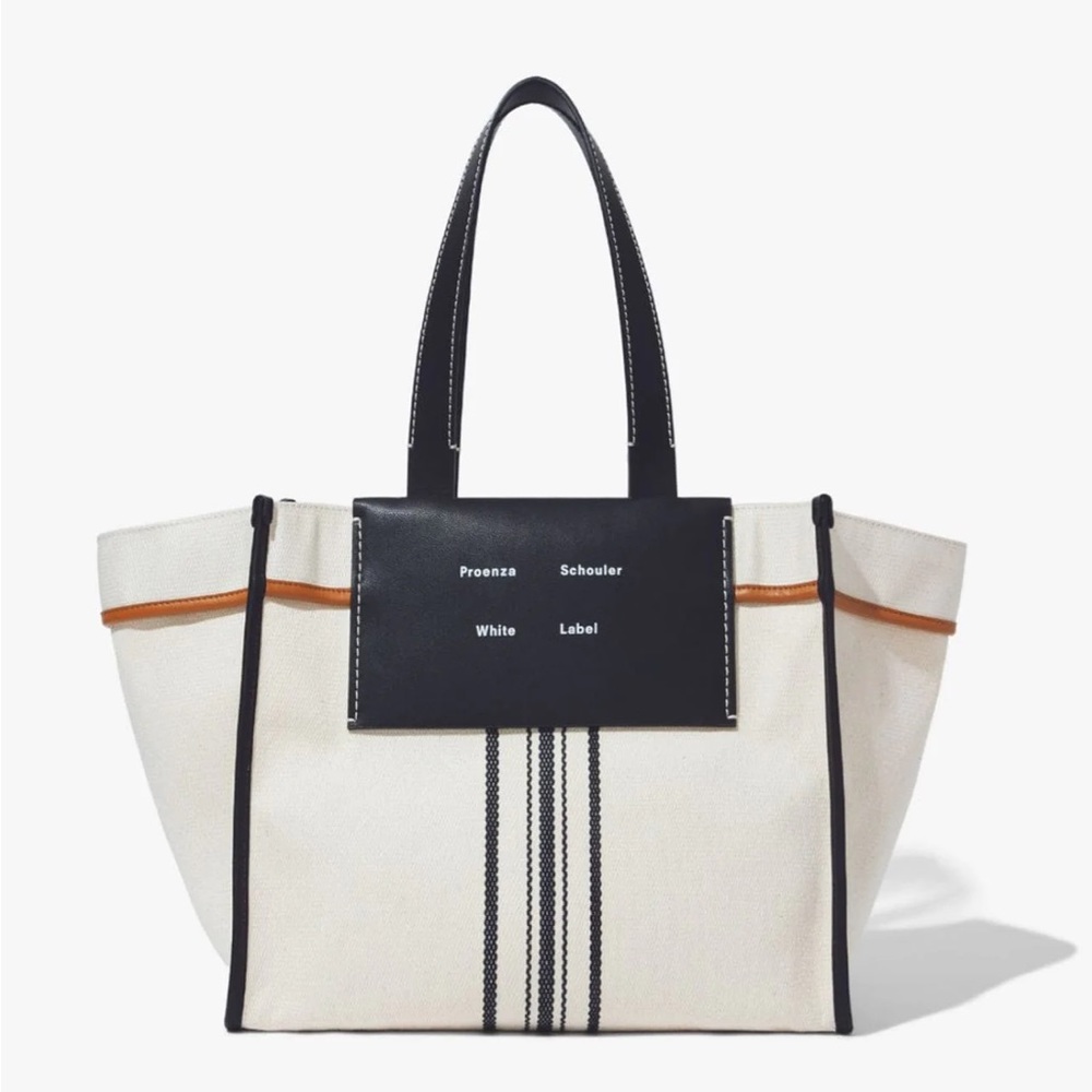 NWT - Proenza Schouler White Label - Large Morris Stripe Canvas Tote - Natural